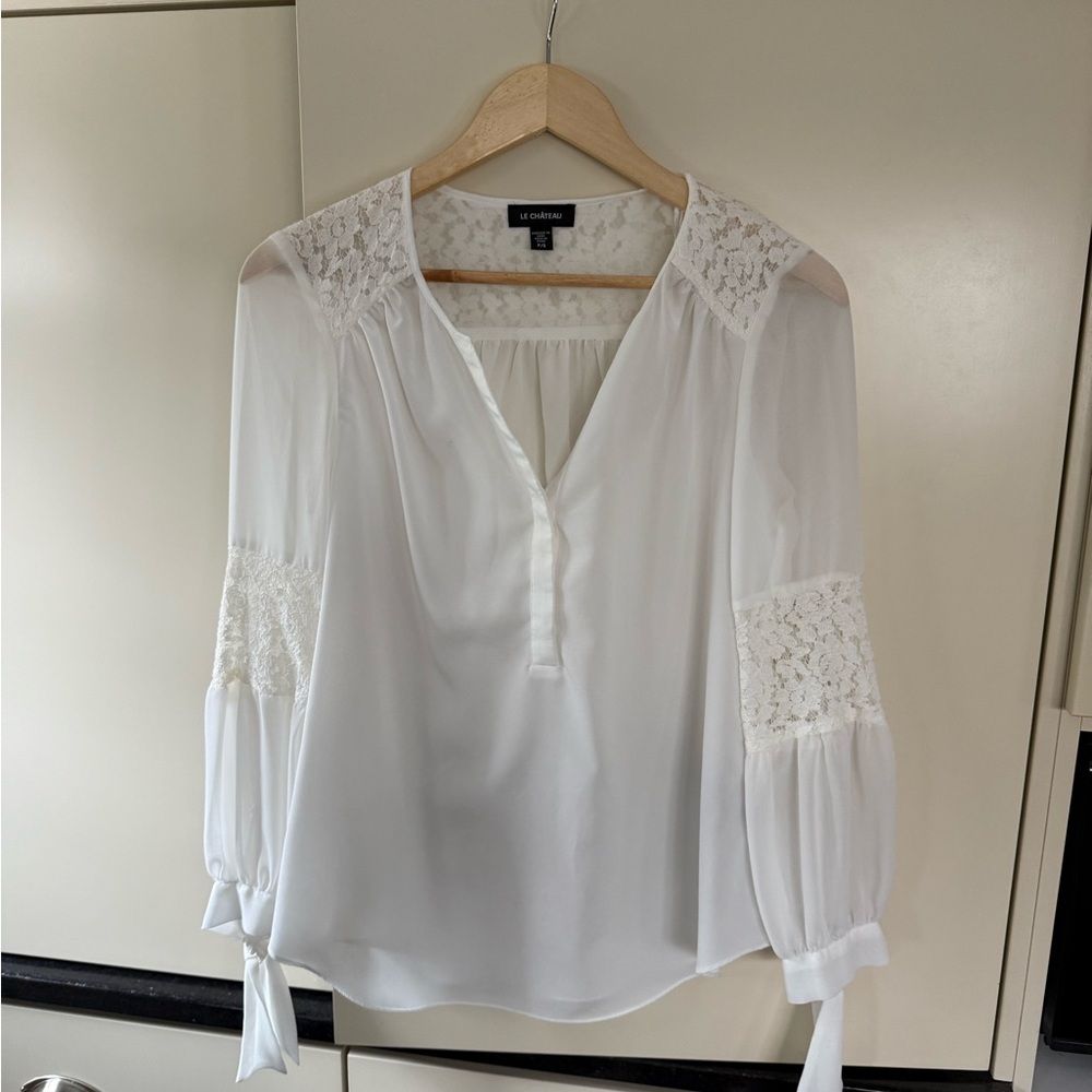 White Lace Detail Blouse & VS bralette (included)